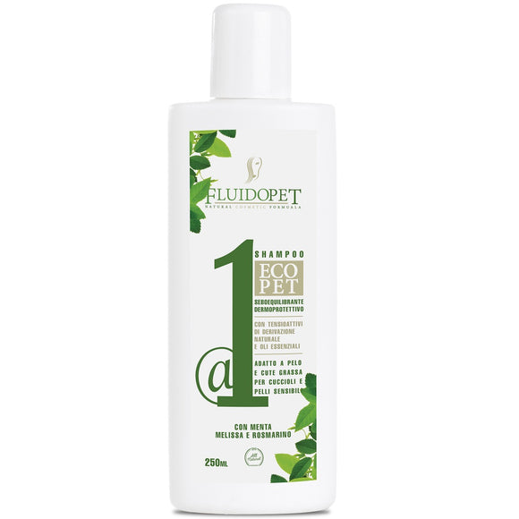 FluidoPet EcoPet Sebum Regulator & Degreasing Shampoo – Concentrated Cleansing Formula, Regulates Oil and Deeply Purifies Coat