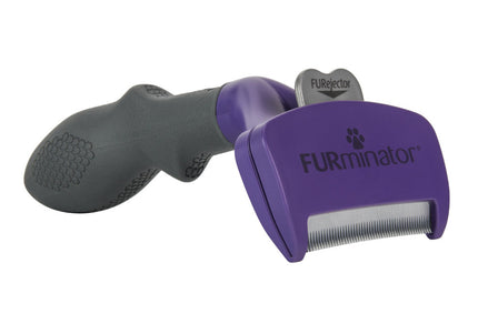 FURminator Long Hair Cat Deshedding Tool – Medium/Large, Stainless Steel Edge, Ergonomic Grip