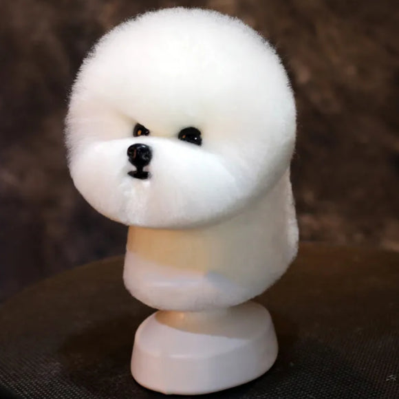 Mr. Jiang Bichon Model Dog Head – Realistic Grooming Mannequin Bust, Durable Construction