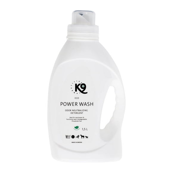 K9 Eco Power Wash Laundry Liquid – Odor-Removing Formula, 1.5L Bottle, Eco-Friendly Cleaning