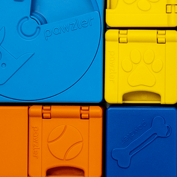 Pawzler Interactive Dog Puzzle Rainbow Set – Modular Enrichment Toy, 8-Piece Colorful Design