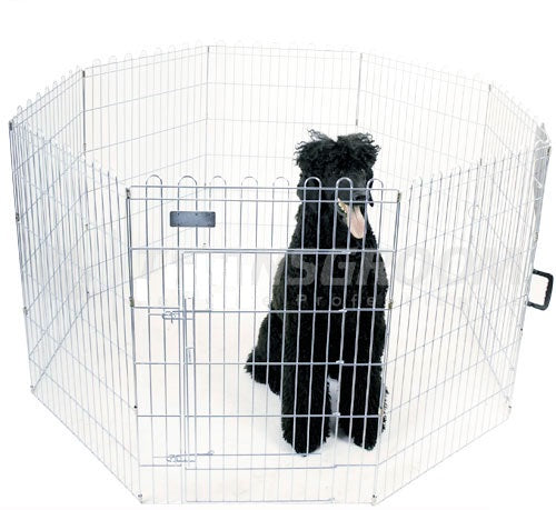 Show Tech X Pen Metal Puppy Playpen – 8 Panel Dog Fence, 76cm Height, Durable Design