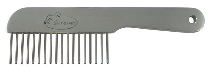 ProPet Solid Aluminum Grooming Comb with Handle – 3cm Needles, 4mm Spacing