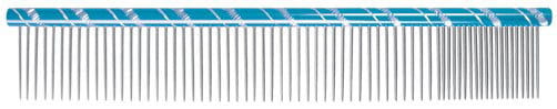 Chadog Grooming Comb 25cm – Mixed 80/20 Teeth, Durable Blue Finish