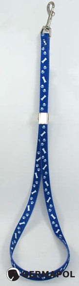 Trim Nylon Grooming Leash – Blue with Ankle and Paw Print, 16mm x 58cm, Durable Design