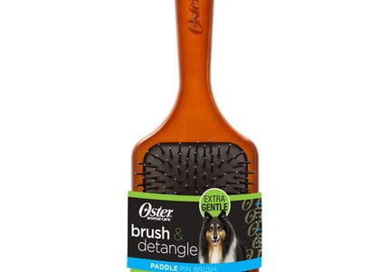 Oster Premium Paddle Pin Brush – Large Wooden Body with Secured Plastic Pins