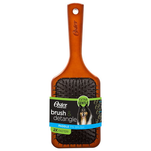 Oster Premium Paddle Pin Brush – Large Wooden Body with Secured Plastic Pins