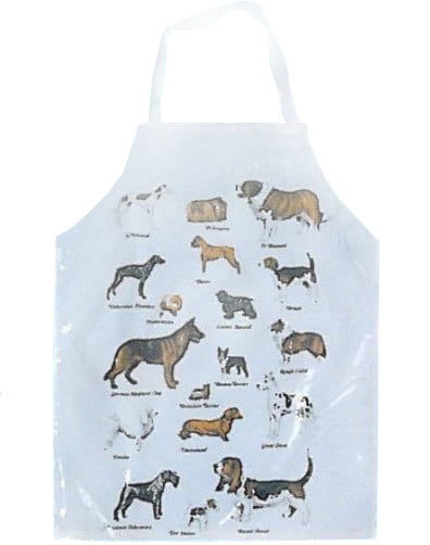 HPP White Protective Grooming Apron – Waterproof Design with Adult Dog Motif, Durable Material