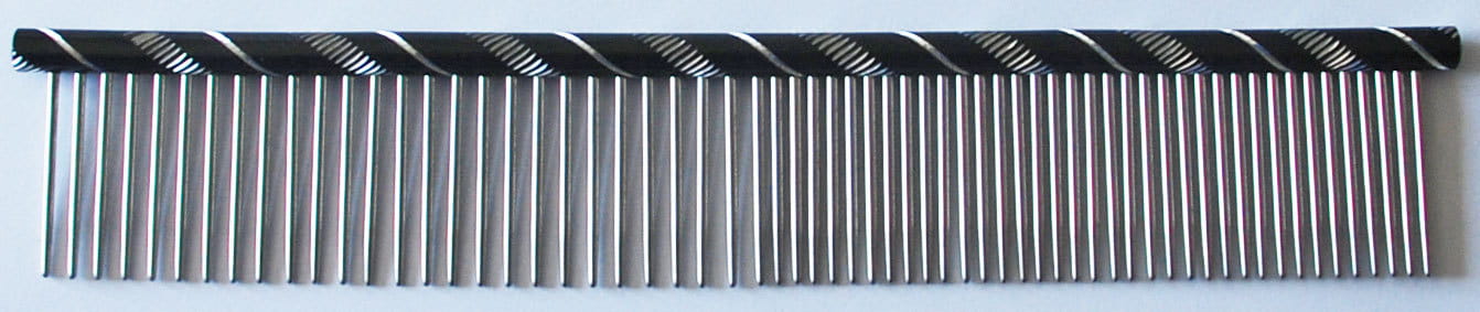 Chadog Grooming Comb 19cm – 50/50 Tooth Spacing, Black, Durable Finish