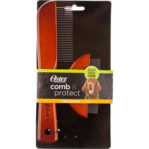 Oster Premium Wooden Comb Set – Durable Grooming Tools for Coat Care and Styling