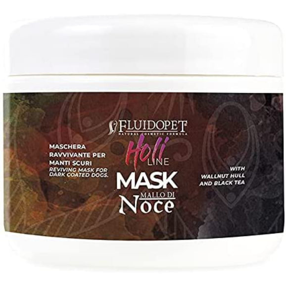 FluidoPet Holi Line Mallo di Noce Revitalizing Mask – Enhances Black and Dark Coats, 250ml