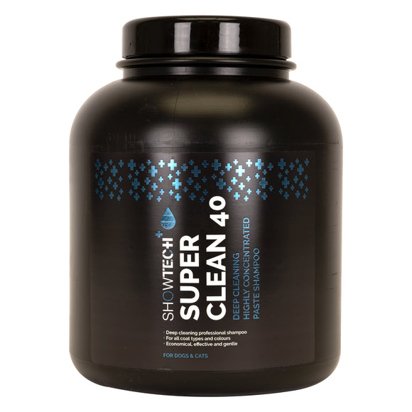 Show Tech+ Super Clean 40 Cleansing Shampoo Concentrate 1:40, 4L – Deep Cleaning Formula