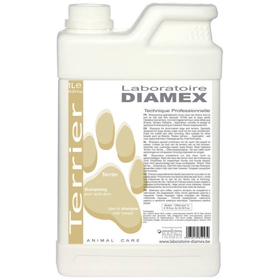 Diamex Terrier Shampoo – Concentrated Formula for Rough and Hard Coats, 1L Bottle