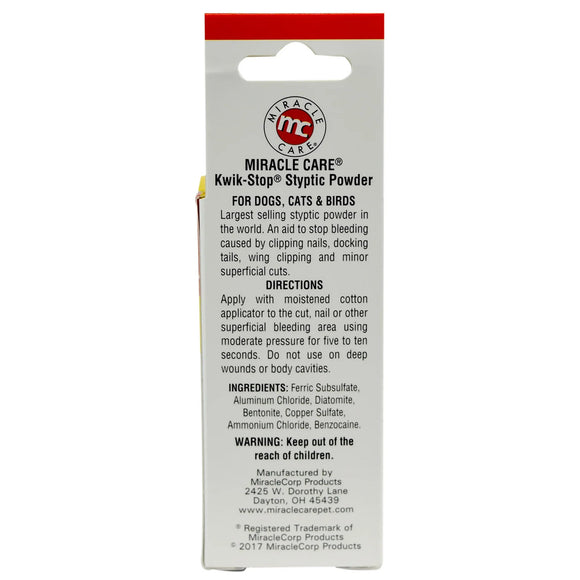 Miracle Care Kwik Stop Styptic Powder – Fast-Acting Bleeding Stopper, 14g Jar