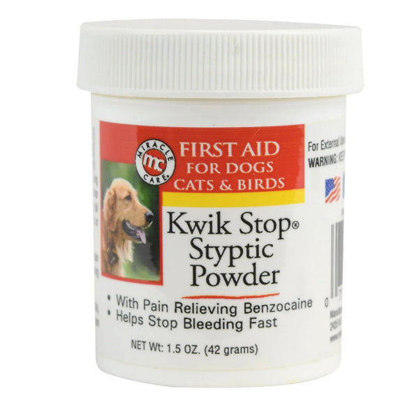Miracle Care Kwik Stop Styptic Powder – Fast-Acting Bleeding Stopper, 42g Jar