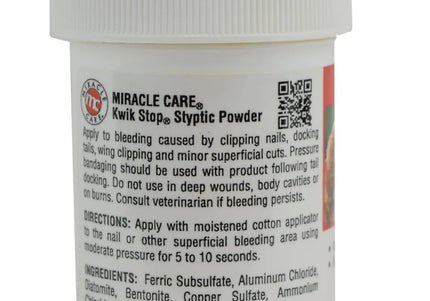 Miracle Care Kwik Stop Styptic Powder – Fast-Acting Bleeding Stopper, 42g Jar