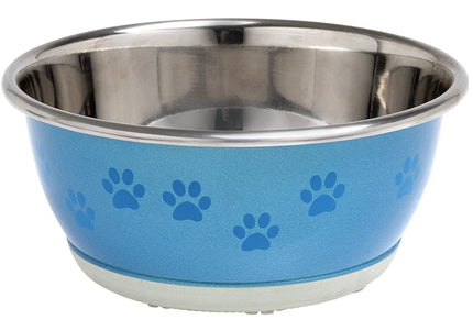 Flamingo Selecta Blue Bowl – Non-Slip Stainless Steel Feeding Bowl, Small Size