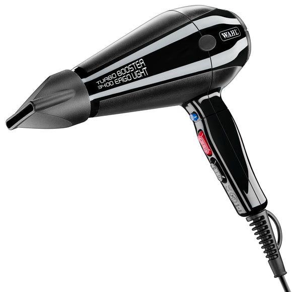 Wahl Turbo Booster 3400 Ergo Hair Dryer – Powerful 2400W Tourmaline-Ionizing Design