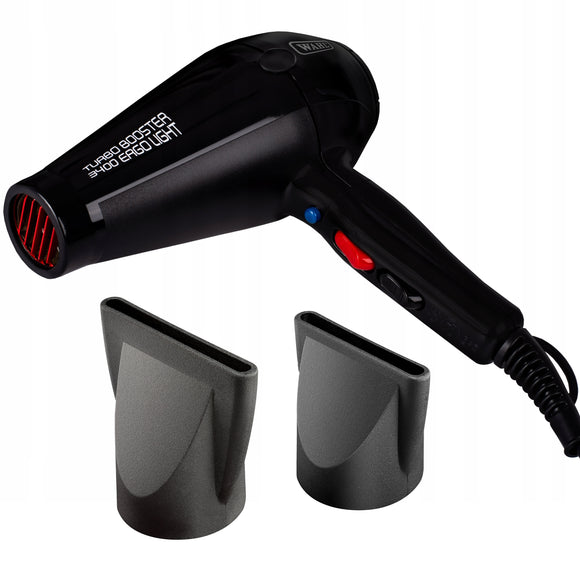 Wahl Turbo Booster 3400 Ergo Hair Dryer – Powerful 2400W Tourmaline-Ionizing Design