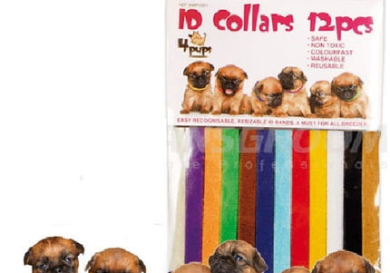 Show Tech Colorful Puppy Identification Collars – Adjustable Soft Set, 12 Pieces