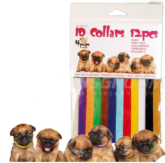 Show Tech Colorful Puppy Identification Collars – Adjustable Soft Set, 12 Pieces