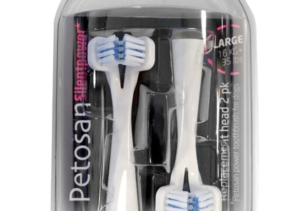 Petosan Sonic Silent Power Replacement Heads – Large Size, 2 Pack, Gentle Cleaning