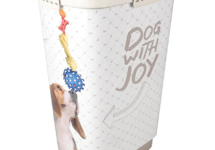 Flamingo June Food Barrel 43L – Large Dry Food Storage Container with Scoop Included