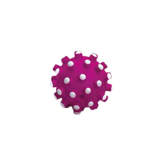 Flamingo Vinyl Rubber Ball 6cm – Textured Nubs, Massaging Gum Toy in Fuchsia