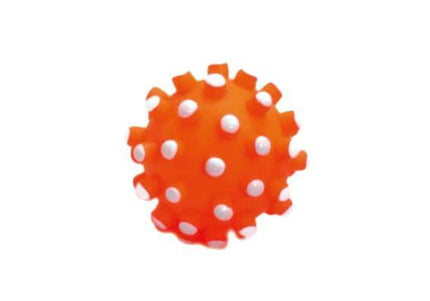 Flamingo Vinyl Rubber Ball 6cm – Textured Nubs, Massaging Gum Toy in Fuchsia