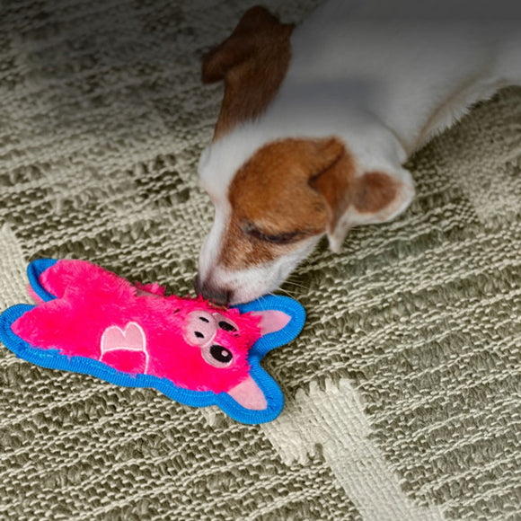 Outward Hound Durablez Pig Squeaky Toy – 16cm Unfilled Pink Plush, Durable Playtime