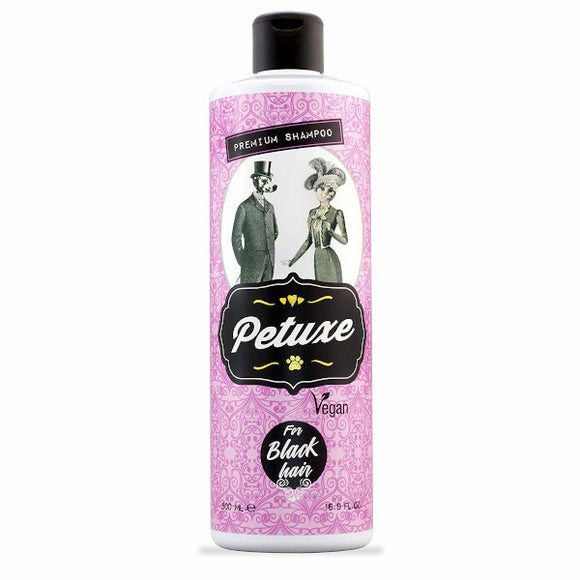 Petuxe Black Hair Shampoo – Vegan Formula with UV Filter, Enhances Dark Fur, 500ml