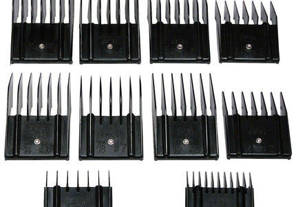 Oster Snap-On Blade Attachments Set – 10 Durable Plastic Guide Combs, Assorted Sizes
