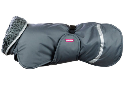 Toppa Pomppa Graphite Winter Dog Jacket – Extra Insulated, Gray, Size 85, Premium Warmth