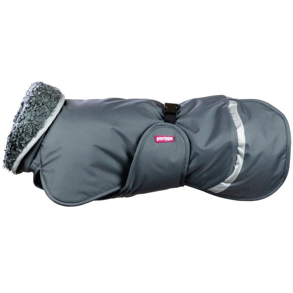 Toppa Pomppa Graphite Winter Dog Jacket – Extra Insulated, Gray, Size 85, Premium Warmth