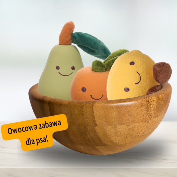 Flamingo Citri Pear Squeaker Toy – Chewable Plush Pear Design, Soft and Entertaining