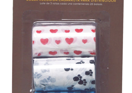 Chadog Colorful Dog Waste Bags – Set of 3 Rolls, 60 Durable Leakproof Pieces