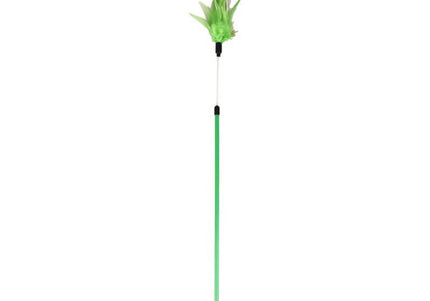 Flamingo Rumba Cat Teaser Stick – Flexible Wand Toy with Feathers, White, Engaging Play