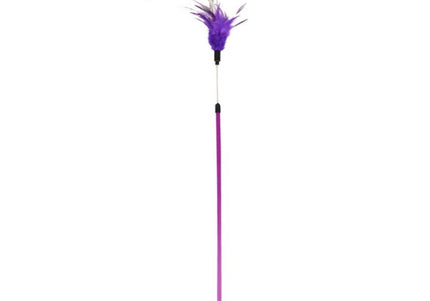 Flamingo Rumba Cat Teaser Stick – Flexible Wand Toy with Feathers, White, Engaging Play