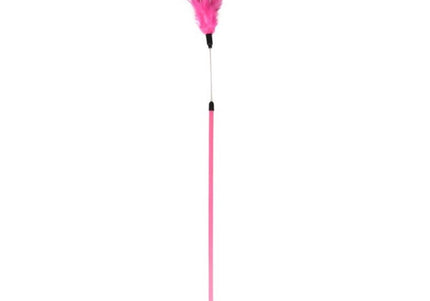 Flamingo Rumba Cat Teaser Stick – Flexible Wand Toy with Feathers, White, Engaging Play