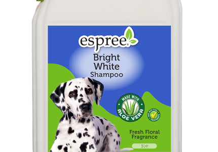 Espree Bright White Shampoo – Enhances White and Light Coats, 5L Concentrated Formula