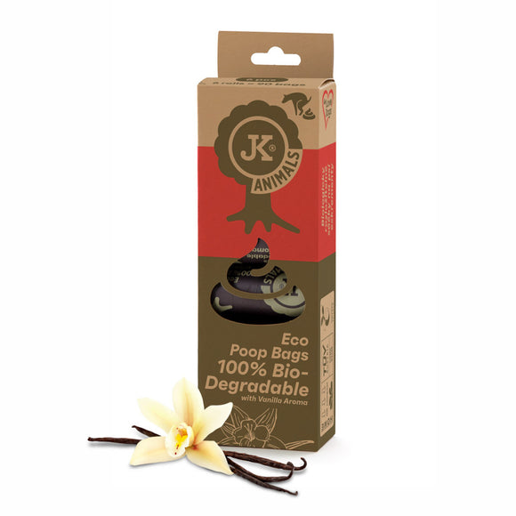 JK Animals Biodegradable Poop Bags – Eco-Friendly Leakproof Waste Disposal, 6 Rolls of 15