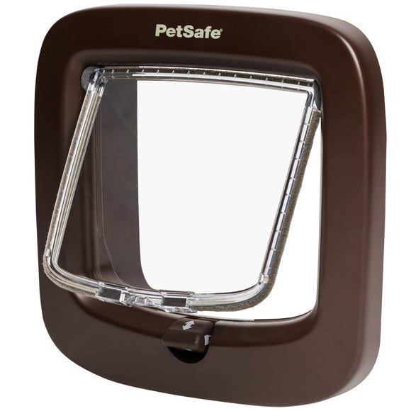 PetSafe Manual-Locking Cat Flap – White Door with Built-in Tunnel and Secure Locking Mechanism