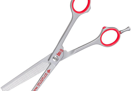 Witte Red Rose Line Professional Scissor Set – 3 Grooming Shears Plus Thinning Scissors in Case