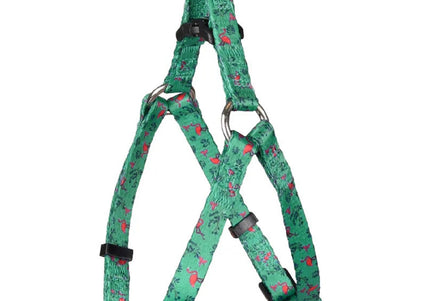 Flamingo Step&Go Samar Green Harness – XS Nylon Step-In Design with Leaf Pattern