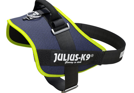 Julius-K9 IDC Powerharness Jeans Neon – Premium Denim Harness, Neon Accents, Baby 1 Size