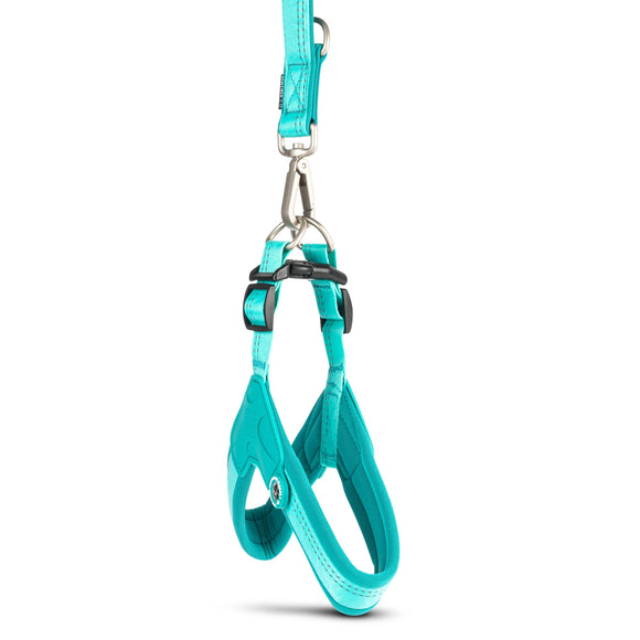 Max&Molly Q-Fit Matrix 2.0 Turquoise Harness – Lightweight Step-In Design with QR ID, Medium