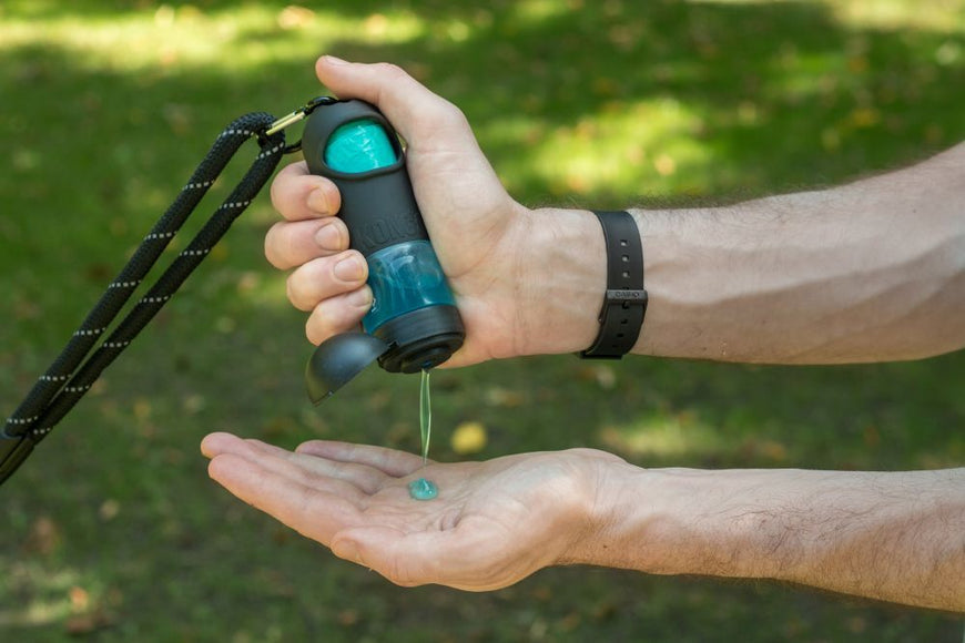 KONG HandiPOD Clean Dispenser – Dog Waste Bag Holder with Integrated Disinfectant Liquid