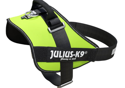 Julius-K9 IDC Powerharness Neon Green – Premium Adjustable Harness, Mini-Mini Size, High-Visibility Design