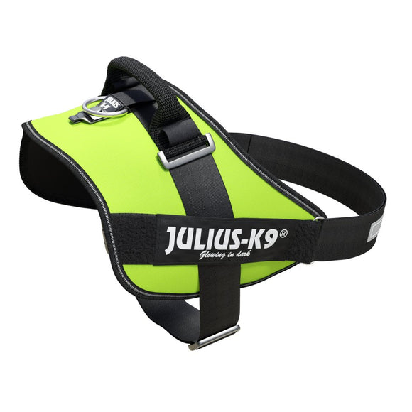 Julius-K9 IDC Powerharness Neon Green – Premium Adjustable Harness, Mini-Mini Size, High-Visibility Design