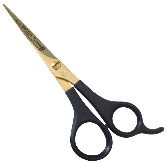 KR Witte Golden Touch Hairdressing Scissors – 5.5in Straight Blade with Ergonomic Plastic Handle